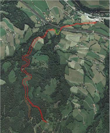 Neue Talabfahrt Rosskopf: Die von der Variante betroffenen Abschnitte sind auf dem Übersichtsplan in brauner Farbe zu sehen.  Foto: LPA/Landesumweltagentur