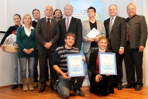 Die Trentiner Jungbauern und Junghoteliers bei der Preisverleihung.
