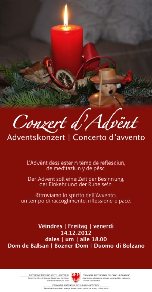 Ladinisches Adventskonzert am Freitag, dem 14. Dezember, in der Bozner Pfarrkirche.