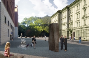 So wird der nach dem am 25. Mai 2010 verstorbenen Altlandeshauptmann Silvius Magnago benannte Platz zwischen Landtag und Landhäusern in Zukunft aussehen.