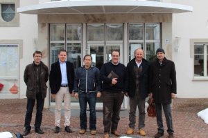 Stephan Dellago, Peter Daldos (Präsident Verwaltungsrat GEOPARC Bletterbach), Valentin Schroffenegger (Amt für Naturparke), Landesrat Elmar Pichler Rolle, Bürgermeister Christoph Matzneller, Artur Kammerer (Direktor Amt für Naturparke