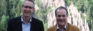 Erneuerten Erdpyramidenweg eröffnet: LR Pichler Rolle (re.) mit dem Bürgermeister der Gemeinde Ritten, Paul Lintner.