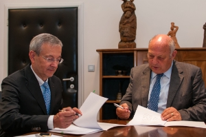 LH Durnwalder und Handelskammerpräsident Michl Ebner. Foto: DiKOM/ohn.