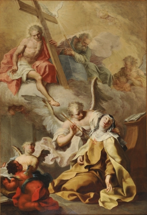 Das Kunstwerk des Monats Oktober im Diözesanmuseum Brixen ist ein Ölgemälde des Tiroler Barockmalers Michael Angelo Unterberger, das die Heilige Theresa von Ávila zeigt.