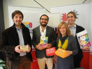 Daniele Masè, Emilio Vettori, Elisabetta Moretto und Marc Röggla bei der heutigen Vorstellung am Eurac-Sitz in Bozen