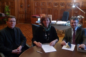 LRin Kasslatter Mur und Schulamtsleiter Peter Höllrigl bei Ministerial-Kabinettchef Fiorentino