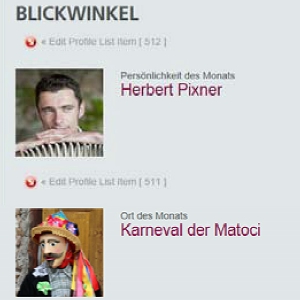 Herbert Pixner und der Karneval von Valfloriana sind die zwei neuen Themen auf der Euregio-Homepage