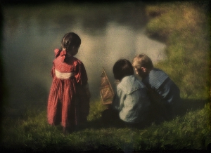 Am Freitag wird auf Schloss Tirol die Ausstellung "Das bedrohte Paradies. Heinrich Kühn fotografiert in Farbe" eröffnet, im Bild das Werk "Spielgefährten"© ÖNB, Bildarchiv, Wien/Autochrome-Digitalisierung: ISP