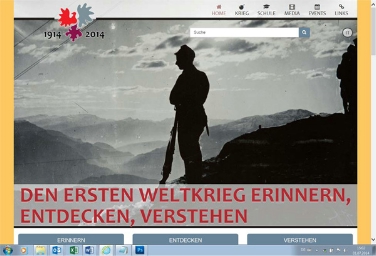 Moderne Webseite zum Ersten Weltkrieg. Foto: EVTZ.