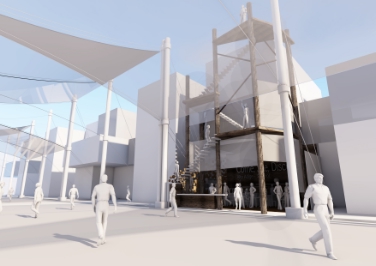 Wird in die Höhe streben: Der Südtirol-Stand auf der Expo 2015