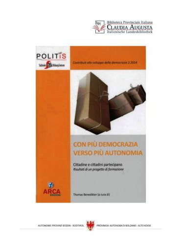 Zur Vorstellung dieses Buches lädt die italienische Landesbibliothek Claudia Augusta am Montag, dem 22. September, am frühen Abend.