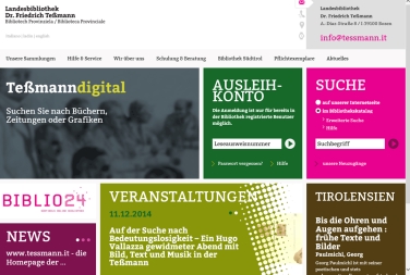 Alles neu: die Homepage der Landesbibliothek "Friedrich Teßmann"