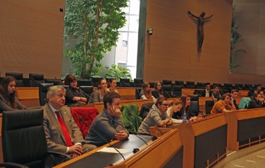 Treffen der Schülervertreter der Euregio heute (09. März) im Sitzungssaal des Landhauses in Bozen.