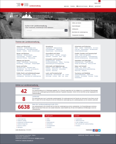 So sieht die künftige Homepage der Landesverwaltung aus.