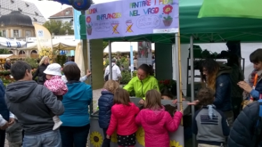 Großen Zulauf gab es auch dieses Jahr wieder am Bozner Maimarkt – die Junggärtner und die Fachschule Laimburg waren mit einem gemeinsamen Stand mit dabei. Foto: LPA/Fachschule Laimburg