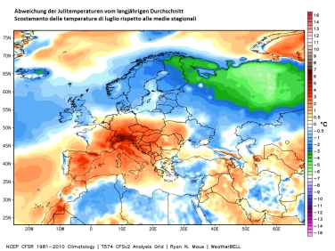 Der Juli 2015 geht im Großteil des Landes als heißester Juli in die Wettergeschichte ein