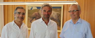 Situation in den Gemeinden St. Ulrich und Natz-Schabs besprochen: Gemeindenlandesrat Schuler mit Kommissären Rifesser (links) und Rainer (rechts).