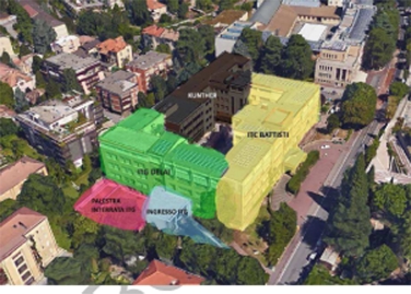 Plan für die beiden italienischsprachigen Fachoberschulen für Wirtschaft und Bauwesen in der Bozner Cadornastraße