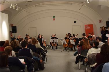 Die Feierstunde wurde vom "Ricercare Cello Ensemble" vom Istituto Vivaldi musikalisch gestaltet.