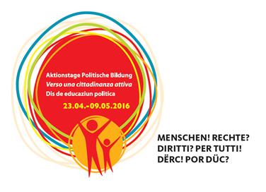 Menschen! Rechte? – Logo der diesjährigen Aktionstage Politische Bildung