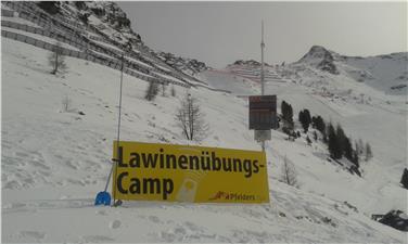 Lawinenübungscamp Pfelders, Nähe Bergstation Grünboden – Foto: Skilift Pfelders GmbH