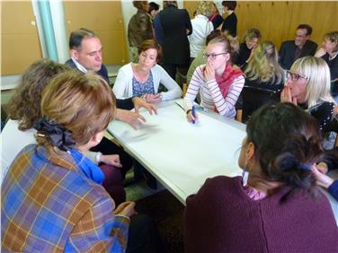 In kleinen Dialogrunden wurden Ideen, Vorschläge und Meinungen zusammengeführt und erarbeitet.
