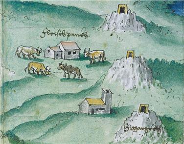 Als Vorlage für die Grabungen dienten Darstellungen über das Bergwerk am Schneeberg aus dem Schwazer Bergbuch (1556)