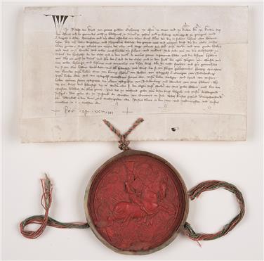 Urkunde von 1363 im Chruburger Archiv (FOTO:LPA)