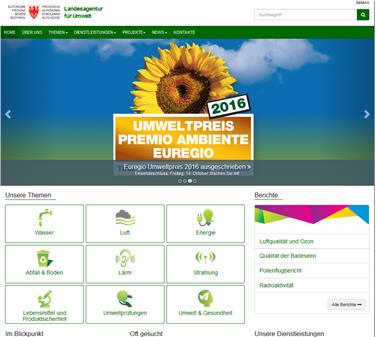 Anschaulich zu den neuesten Umweltinformationen über das neue Web-Portal "umwelt.provinz.bz.it/"