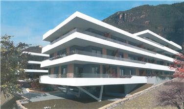 Rendering des neuen Wohngebäudes des Wohnbauinstitutes in Bozen Haslach, das anstelle des ehemaligen Lehrlingsheims entstehen soll. Bild: LPA/WoBi