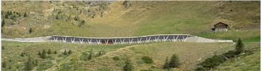 Die Jaufenpass-Straße wird durch eine Lawinenschutzgalerie sicher